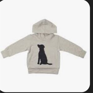 Gray Hoodie with Black Dog Silhouette